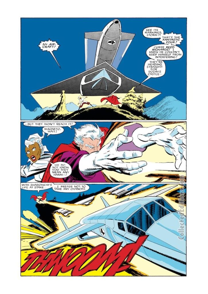 Fantastic Four vs. the X-Men 4, pg. 16; pencils, Jon Bogdanove; inks, Terry Austin; Blackbird, Magneto, Storm