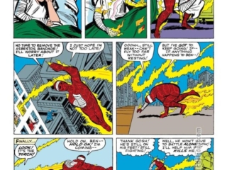 Fantastic Four #26, pg. 4, pencils, Jack Kirby; inks, George Roussos; Flame On, Johnny Storm, Human Torch, Incredible Hulk versus Thing