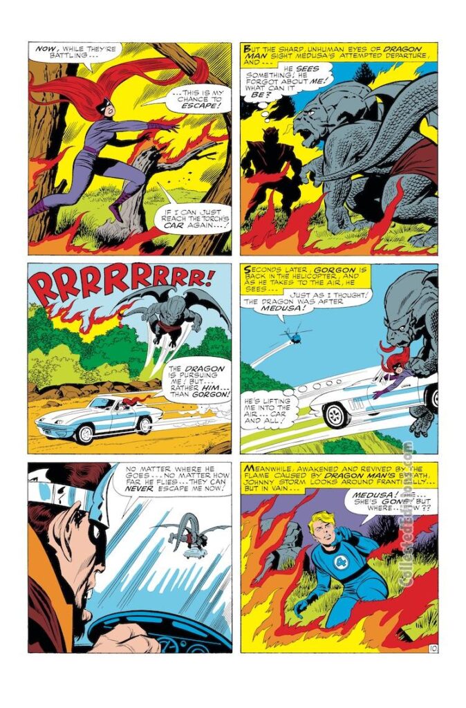Fantastic Four #44, pg. 10; pencils, Jack Kirby; inks, Vince Colletta; Marvel Omnibus, Dragon Man, first appearance of Gorgon, Medusa