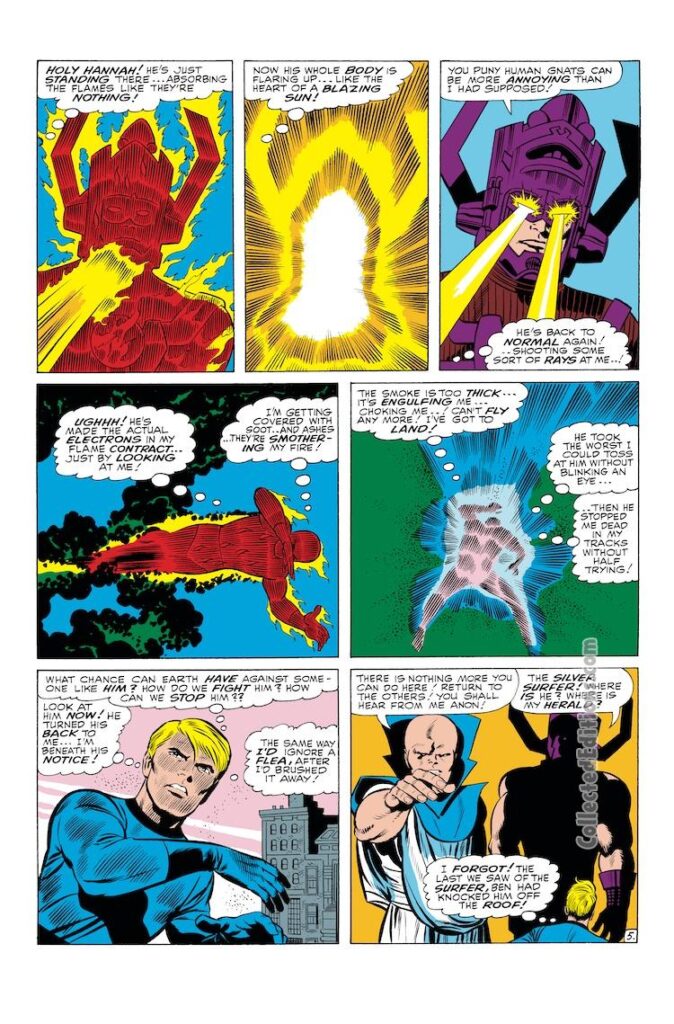 Fantastic Four #49, pg. 5; pencils, Jack Kirby; inks, Joe Sinnott; Marvel Omnibus, Galactus, Uatu the Watcher