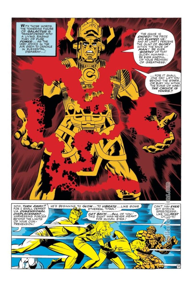 Fantastic Four #50, pg. 10; pencils, Jack Kirby; inks, Joe Sinnott; Marvel Omnibus, Galactus