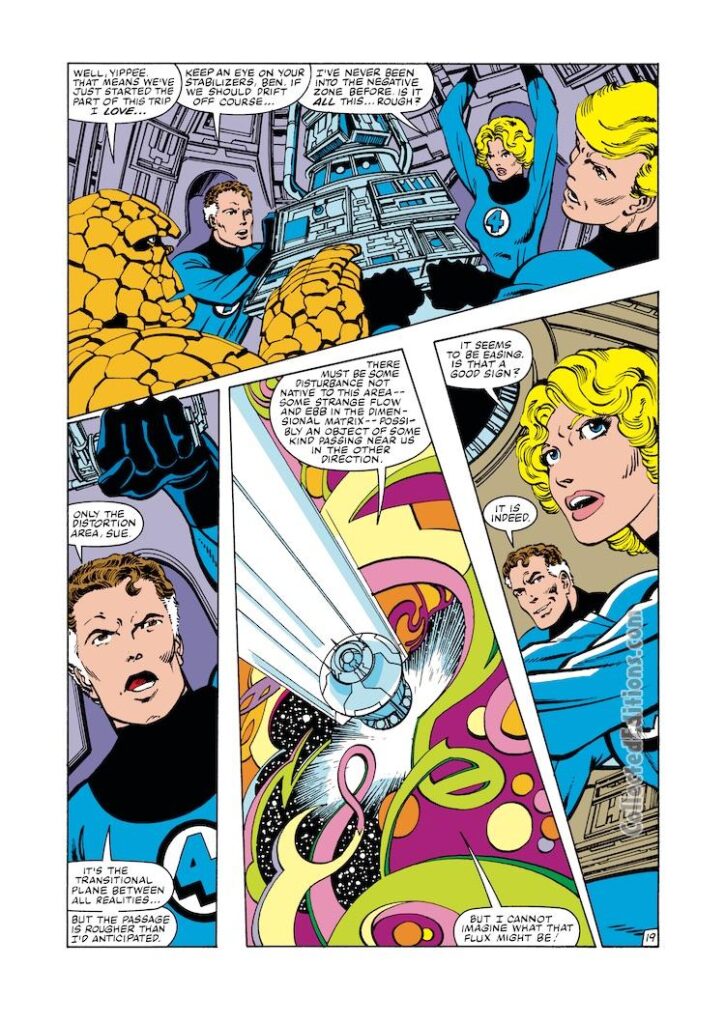 Fantastic Four #251, pg. 19; pencils and inks, John Byrne; Negative Zone, Sue Storm, Annihilus