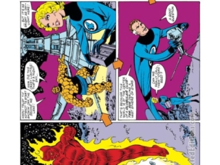 Fantastic Four #252, pg. 5; pencils and inks, John Byrne; landscape issue, Reed Richards, Human Torch