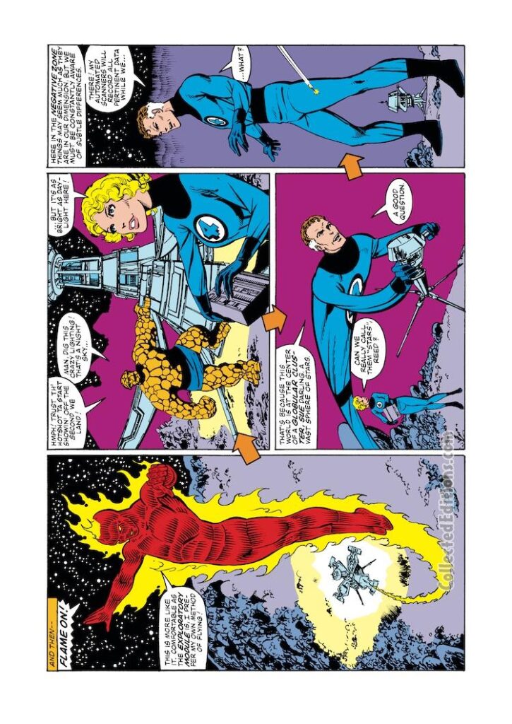 Fantastic Four #252, pg. 5; pencils and inks, John Byrne; landscape issue, Reed Richards, Human Torch