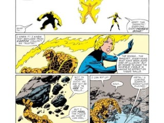Fantastic Four #254, pg. 17; pencils and inks, John Byrne; Human Torch, Thing