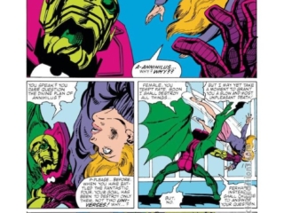 Fantastic Four #255, pg. 5; pencils and inks, John Byrne; Annihilus, Alicia Masters