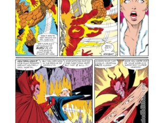 Fantastic Four #277, pg. 8; pencils, John Byrne; inks, Jerry Ordway Fantastic Four #277, pg. 8; pencils, John Byrne; inks, Jerry Ordway; Alicia Masters, Thing, Ben Grimm, Mephisto