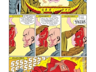 Fantastic Four #278, pg. 10; pencils, John Byrne; inks, Jerry Ordway; Doctor Doom, origin of the mask, Victor Von Doom