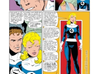 Fantastic Four #284, pg. 22; pencils, John Byrne; inks, Al Gordon; first appearance Invisible Woman, rename Invisible Girl, Sue Storm