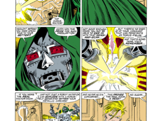 Fantastic Four #287, pg. 15; pencils, John Byrne; inks, Joe Sinnott; Doctor Doom, Invisible Woman