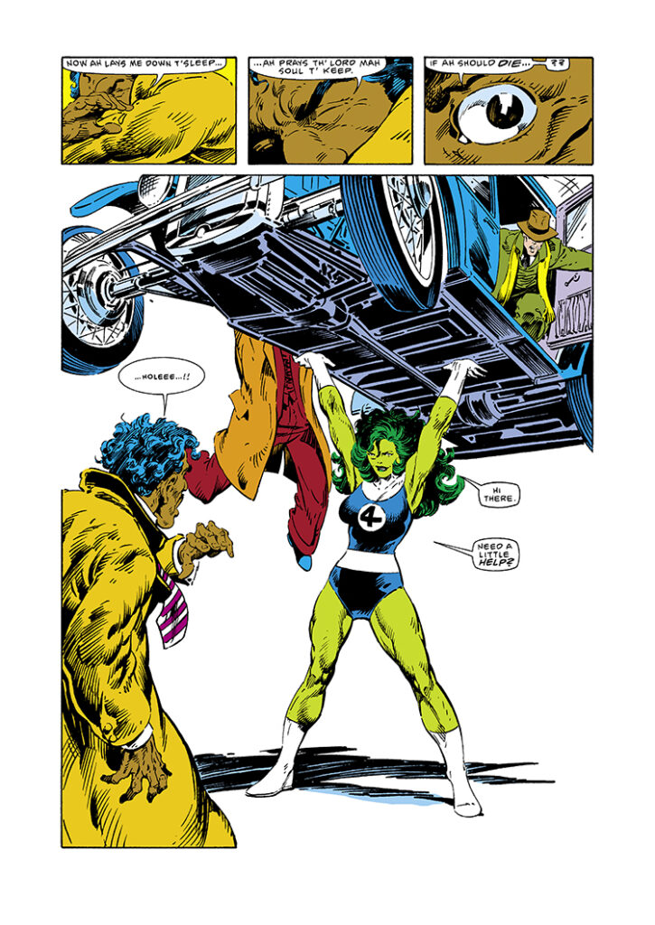 Fantastic Four #291, pg. 17; pencils, John Byrne; inks, P. Craig Russell; She-Hulk