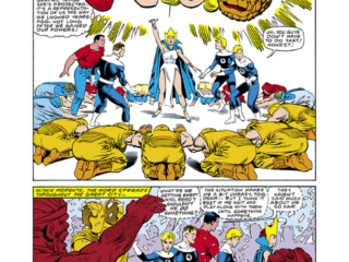 Fantastic Four #294, pg. 14; pencils, Jerry Ordway; inks, Al Gordon; Wyatt Wingfoot, Princess Livia, first appearance