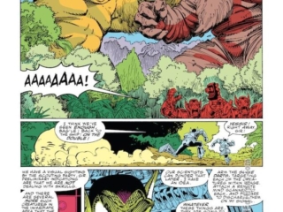 Fantastic Four #347, pg. 13; pencils, Arthur Adams; inks, Art Thibert; Skrulls, giant monsters, Ugu, Monster Island