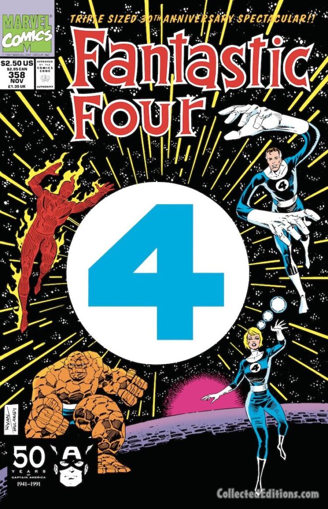 Fantastic Four #358 cover; pencils, Paul Ryan; inks, Danny Bulanadi
