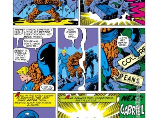 Fantastic Four #119, pg. 21; pencils, John Buscema; innings, Joe Sinnott; Thing, Black Panther, NYPD