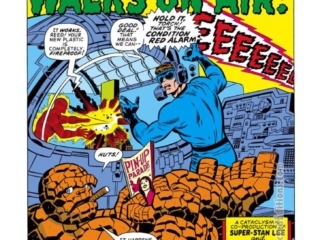 Fantastic Four #120, pg. 1; pencils, John Buscema; innings, Joe SinnottFantastic Four #120, pg. 1; pencils, John Buscema; innings, Joe Sinnott; The horror that walks on Air, Gabriel Air-Walker, Stan Lee, splash page, Thing