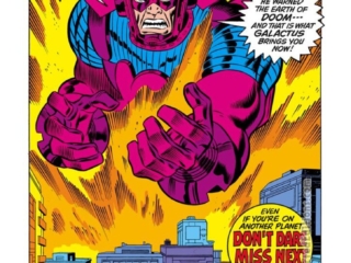 Fantastic Four #121, pg. 21; pencils, John Buscema; innings, Joe Sinnott; Galactus splash page