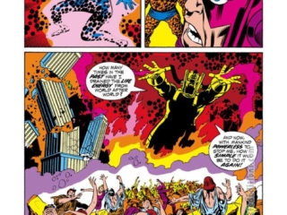 Fantastic Four #123, pg. 3; pencils, John Buscema; innings, Joe Sinnott; Galactus, New York City, Sue Storm