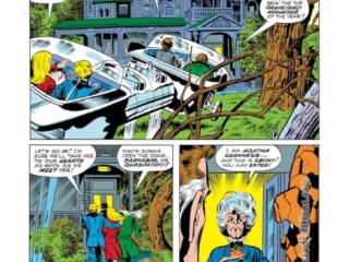 Fantastic Four #94, pg. 5; pencils, Jack Kirby; inks, Joe Sinnott; Agatha Harkness, first appearance; black cat Ebony