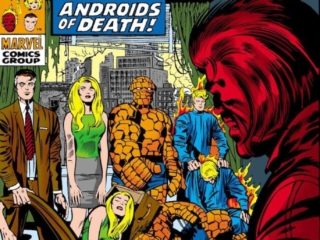 Fantastic Four #96 cover; pencils, Jack Kirby; inks, John Verpoorten; The Mad Thinker and His Androids of Death