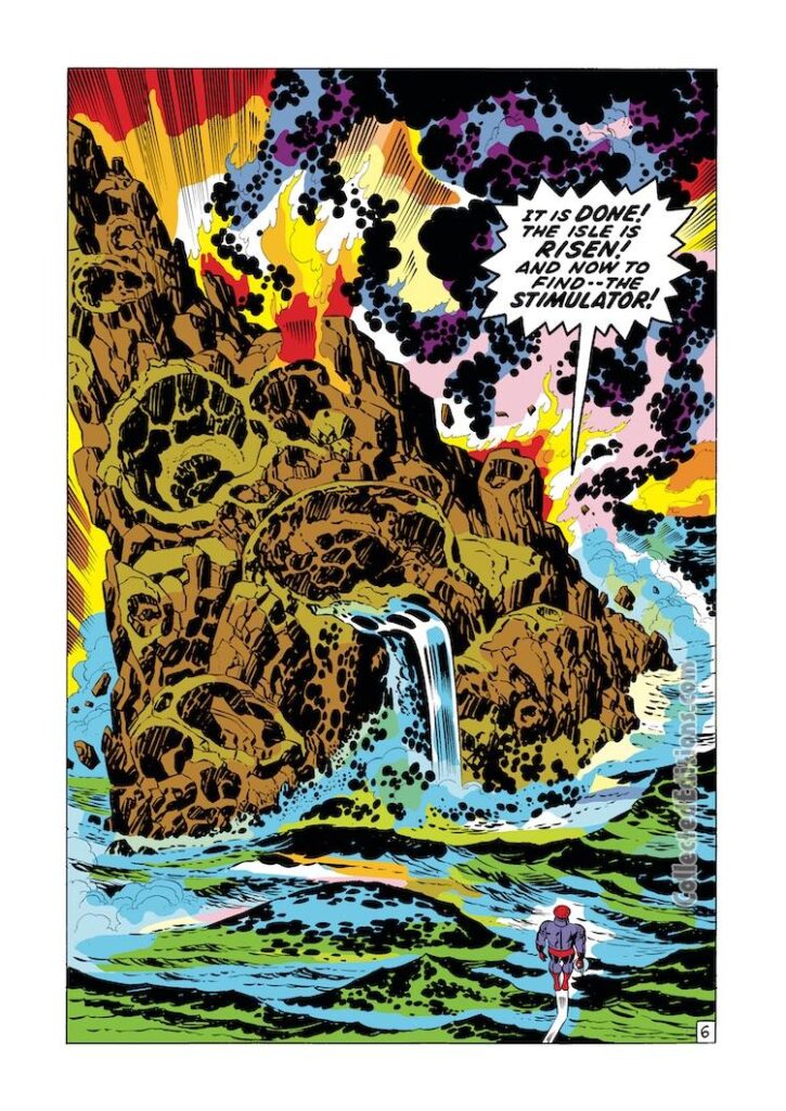Fantastic Four #98, pg. 6; pencils, Jack Kirby; inks, Joe Sinnott; Sentry 459; The Isle is Risen, splash page, Kirby Krackle
