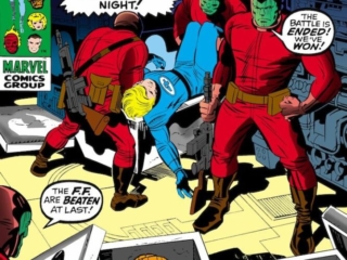 Fantastic Four #101 cover; pencils, Jack Kirby; inks, Joe Sinnott; The FF Are Beaten At Last; Thing, Crystal in coffins; Shock Follows Shock as Death Strikes at Night