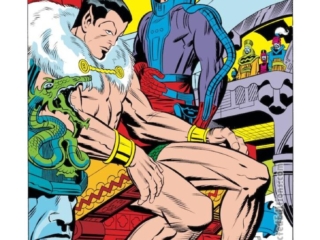 Fantastic Four #102, pg. 9; pencils, Jack Kirby; inks, Joe Sinnott; Magneto, Sub-Mariner team-up, Super-Villain Team-Up, splash page, Jack Kirby's last FF issue