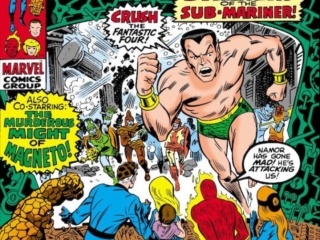 Fantastic Four #102 cover; pencils, John Romita Sr.; inks, John Verpoorten; The Super-Strength of the Sub-Mariner, Namor, The Might of Magneto