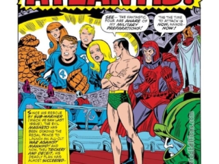 Fantastic Four #103, pg. 1; pencils, Jack Kirby; inks, Joe Sinnott; At War With Atlantis, Sub-Mariner, Magneto, FF, splash page, John Romita Sr. first FF issue, Stan Lee