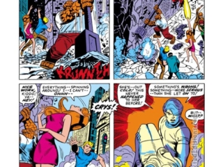 Fantastic Four #105, pg. 3; pencils, John Romita Sr.; inks, John Verpoorten; Crystal, Johnny Storm, Human Torch, Thing