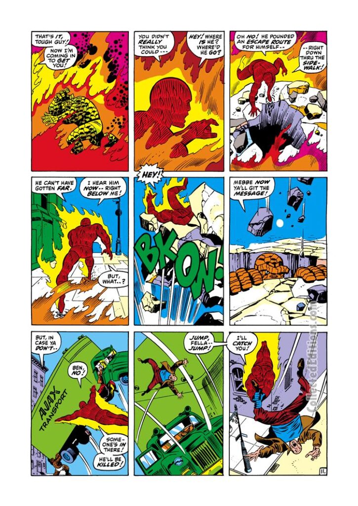 Fantastic Four #111, pg. 11; pencils, John Buscema; inks, Joe Sinnott; Thing, Human Torch