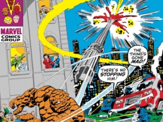 Fantastic Four #111 cover; pencils, John Buscema; inks, John Verpoorten; The Thing Runs Amok; New York City; Manhattan