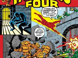 Fantastic Four #119 cover; pencils, John Buscema; inks, Joe Sinnott; T'Challa, Black Panther, Three Stand Together or Die