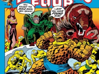 Fantastic Four #127 cover; pencils, John Buscema; inks, Joe Sinnott; The Mole Man, The Thing Fights Alone, Moloids, Subterraneans, Kala, Krawl