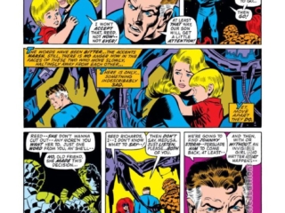 Fantastic Four #130, pg. 20; pencils, John Buscema; inks, Joe Sinnott; Reed Richards, Susan Storm, divorce, marriage, Franklin Richards, Invisible Girl leaves Fantastic Four