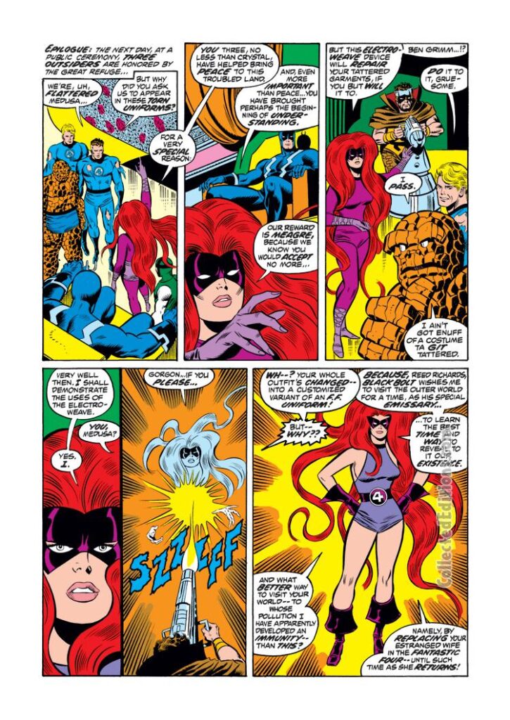 Fantastic Four #132, pg. 16; pencils, John Buscema; inks, Joe Sinnott; Medusa joins FF, Black Bolt, Inhumans,