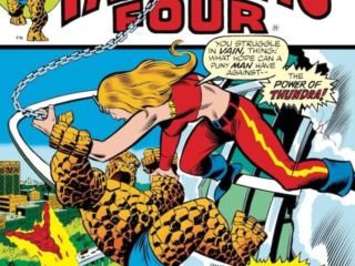 Fantastic Four #133 cover; pencils, John Buscema; inks, Joe Sinnott; The Power of Thundra, Thing, The Battle of the Century