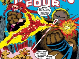 Fantastic Four #137 cover; pencils, John Buscema; inks, Joe Sinnott; Where Walks War-Head, Warhead, Medusa