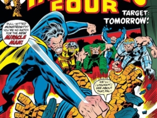 Fantastic Four #139 cover; pencils, John Buscema; inks, Frank Giacoia; Target Tomorrow, Miracle Man, Thing, It's Clobberin' Time