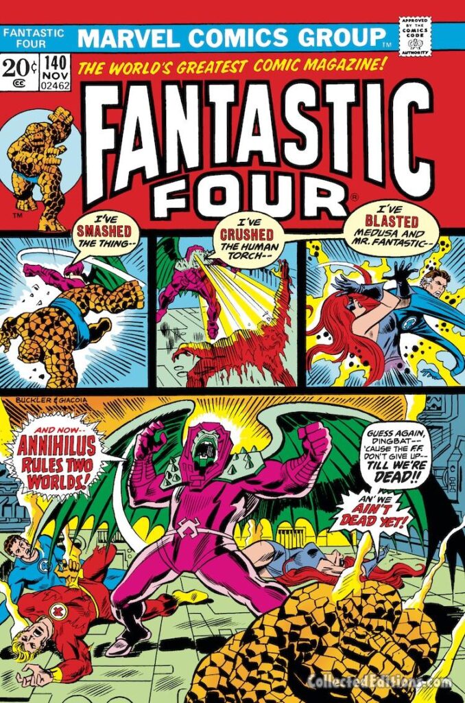 Fantastic Four #140 cover; pencils, Rich Buckler; inks, Frank Giacoia; Annihilus Rules Two Worlds