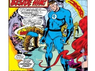 Fantastic Four #142, pg. 1; pencils, Rich Buckler; inks, Joe Sinnott; Gerry Conway, splash page, No Friend Beside Him; Reed Richards, Mr. Fantastic, Medusa