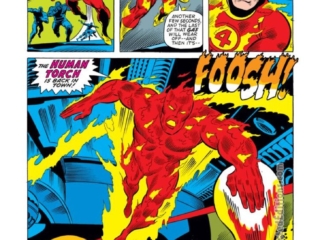 Fantastic Four #144, pg. 15; pencils, Rich Buckler; inks, Joe Sinnott; Flame On, Johnny Storm, Human Torch, red costume