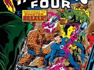 Fantastic Four #144 cover; pencils, Rich Buckler; inks, Joe Sinnott; When Strikes the Sinister Seeker, Doctor Doom
