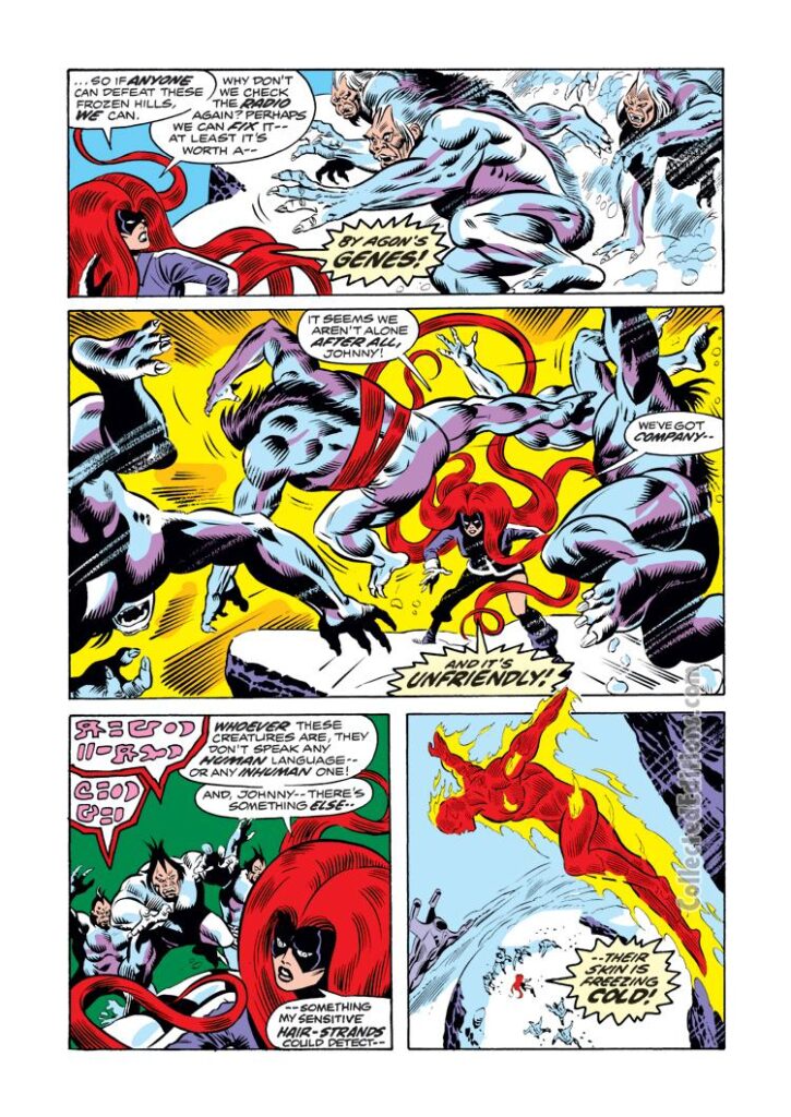 Fantastic Four #145, pg. 3; pencils, Ross Andru; inks, Joe Sinnott; Medusa, Inhumans, Human Torch