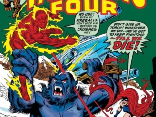Fantastic Four #145 cover; pencils, Gil Kane; inks, Frank Giacoia; Ternak the Monster Who Walks the Midnight Shadows, Medusa, Human Torch