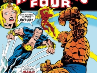 Fantastic Four #147 cover; pencils, Rich Buckler; inks, Joe Sinnott; Thing, Prince Namor, the Sub-Mariner, Human Torch