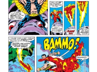 Fantastic Four #149, pg. 5; pencils, Rich Buckler; inks, Joe Sinnott; Namor the Sub-Mariner versus Human Torch Johnny Storm