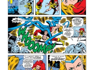 Fantastic Four #152, pg. 2; layouts, Rich Buckler; pencils and inks, Joe Sinnott; Thundra, Mahkizmo, Medusa