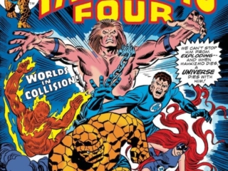 Fantastic Four #153 cover; pencils, Gil Kane; inks, Frank Giacoia; Mahkizmo, Worlds in Collision, Medusa, Thing
