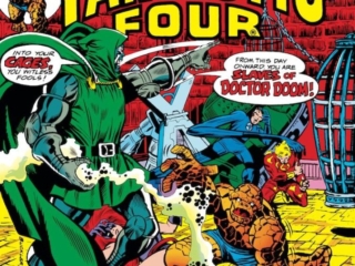 Fantastic Four #156 cover; pencils, Rich Buckler; inks, Joe Sinnott; Slaves of Doctor Doom, Thing, Human Torch